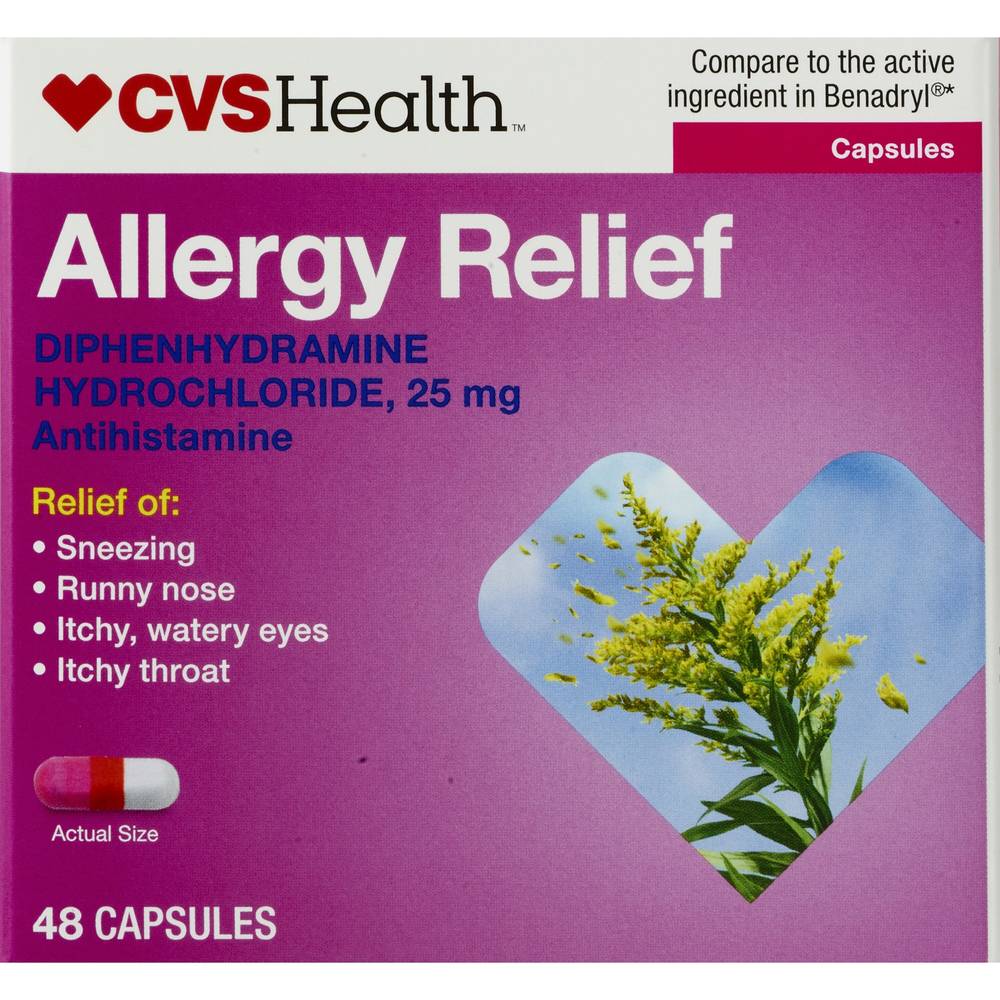 Cvs Health Allergy Relief Diphenhydramine Capsules, 48 Ct