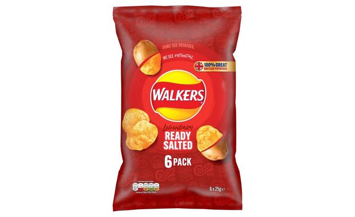 Walkers Ready Salted Multipack Crisps 6 pack (386519)
