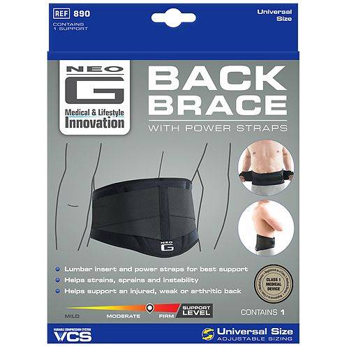 Neo G Back Brace with Power Straps, One Size - 1.0 ea