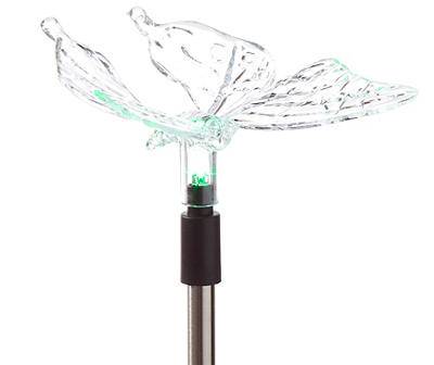 Real Living Butterfly Acrylic Led Solar Light Yard Stake, Green