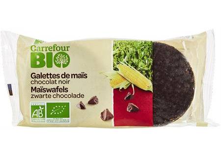 FID - Galettes bio de maïs chocolat noir CARREFOUR BIO - le sachet de 100g