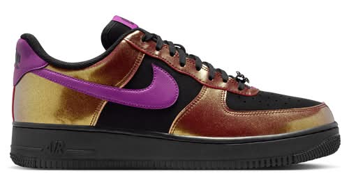 Nike Mens Air Force 1 '07 LV8 - Shoes Gold/Black/Bold Berry Size 10.5