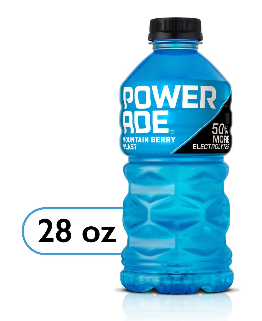 Powerade Electrolyte Sports Drink, Mountain Berry Blast (28 fl oz)