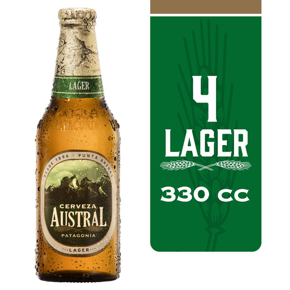 Austral cerveza lager (4 pack, 330 ml)