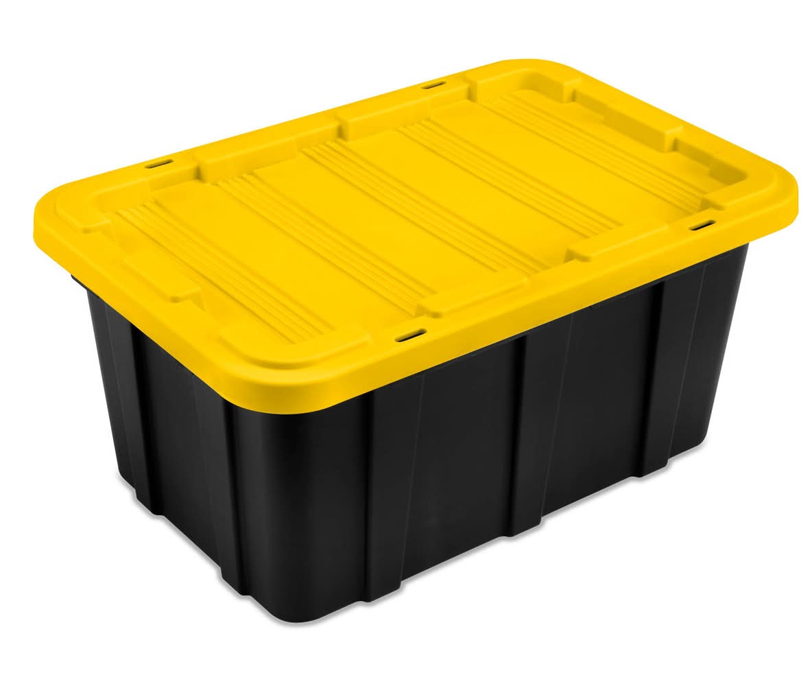 Brightroom Hd Garage Tote 17 Gal, Black-Yellow