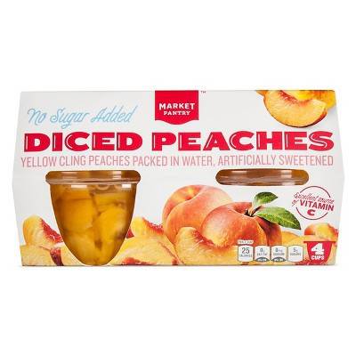 Market Pantry No Sugar Added Diced Peaches Fruit Cups