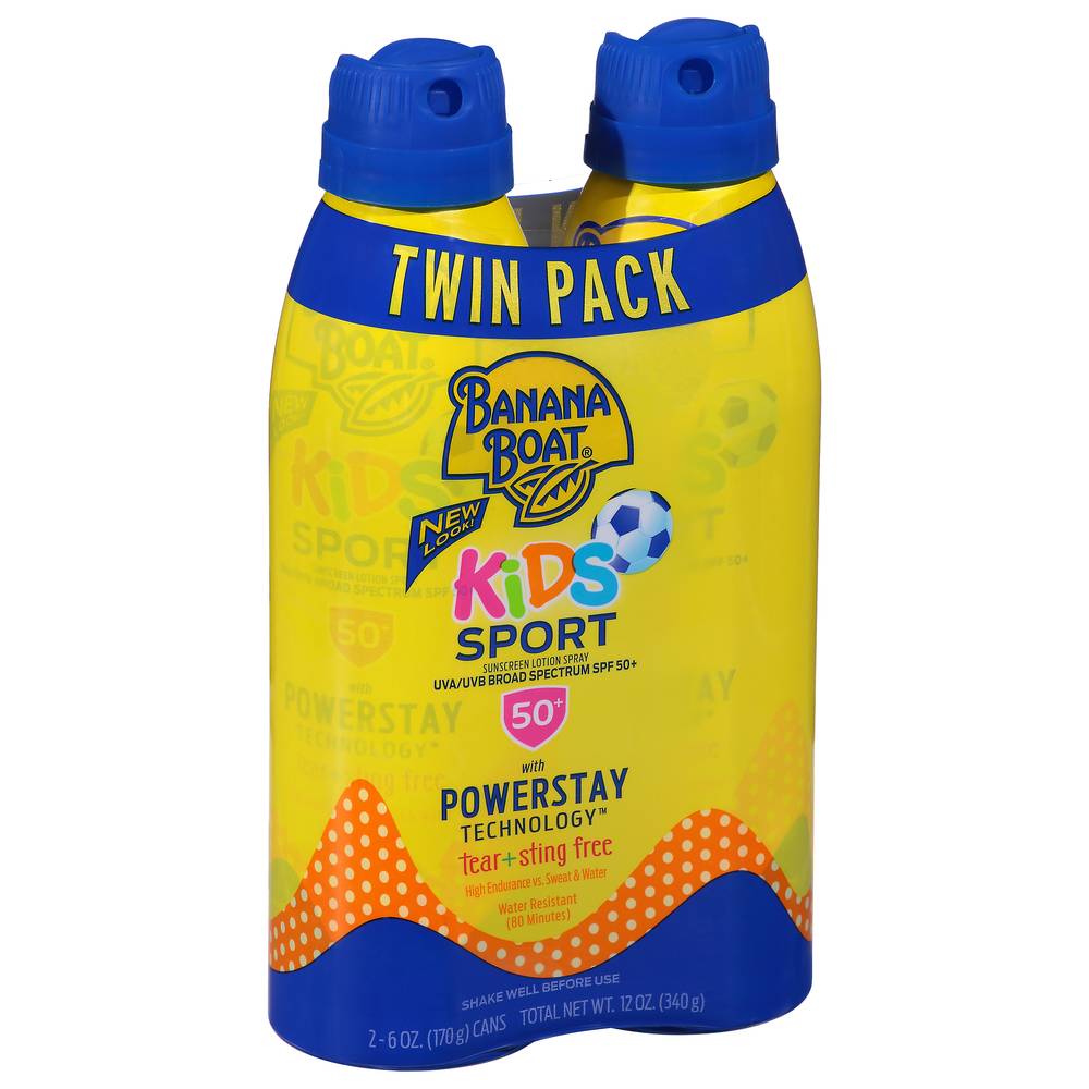 Banana Boat Kids Sport Spf 50 Twin pack Sunscreen Spray