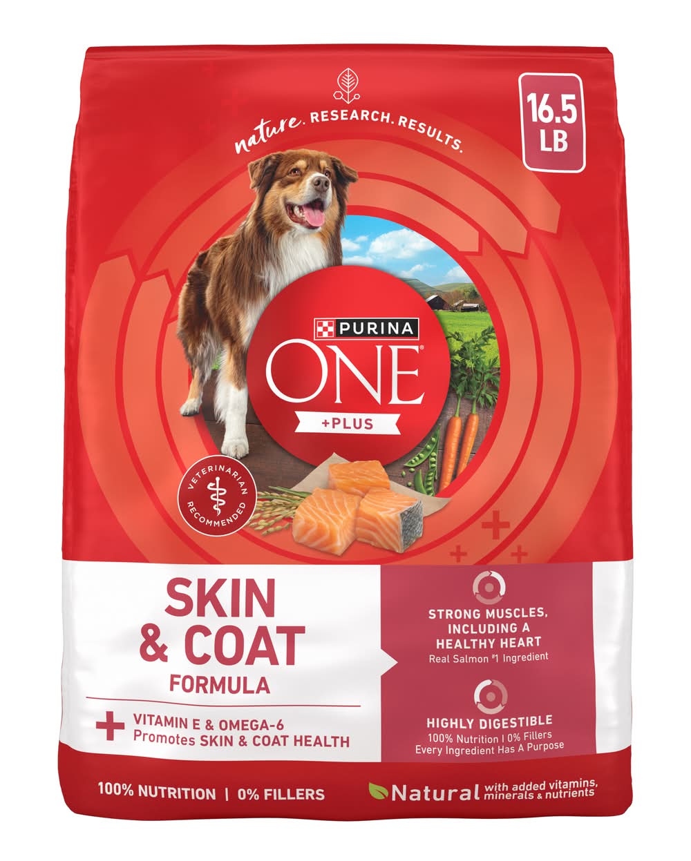 Purina One Skin & Coat Formula Dry Dog Food (16.5 lbs)