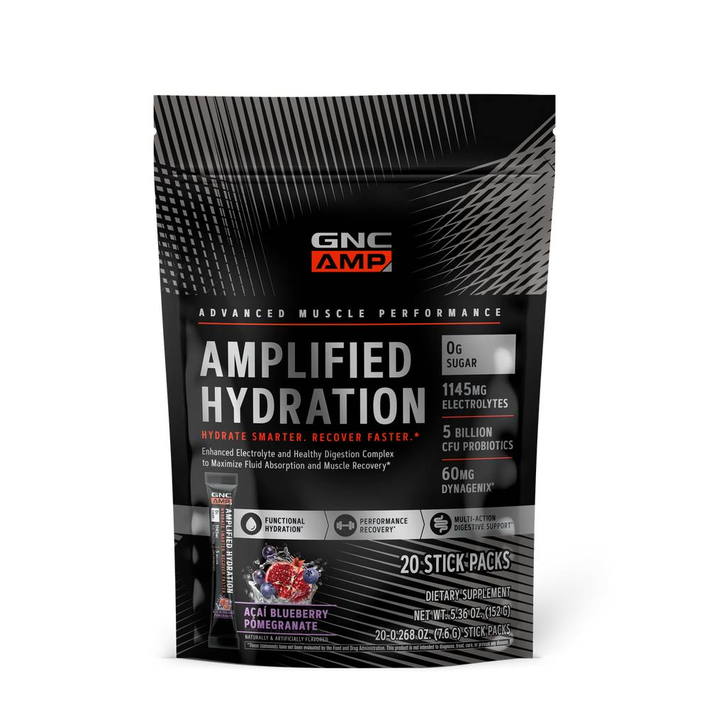 Gnc Amplified Hydration Stick packs (20 ct, 0.26oz) (acai blueberry-pomegranate)