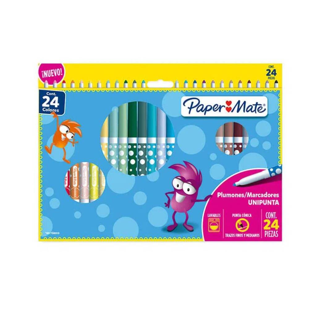 Paper mate plumones unipunta cónica (caja 24 piezas)