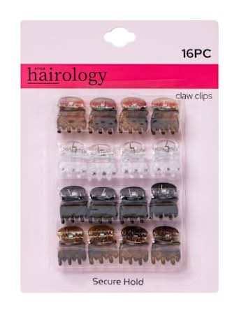 Style Hairology Claw Clips 16-Pack Black