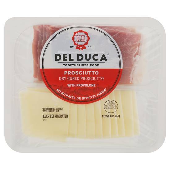 Del Duca Dry Cured Prosciutto With Provolone Cheese