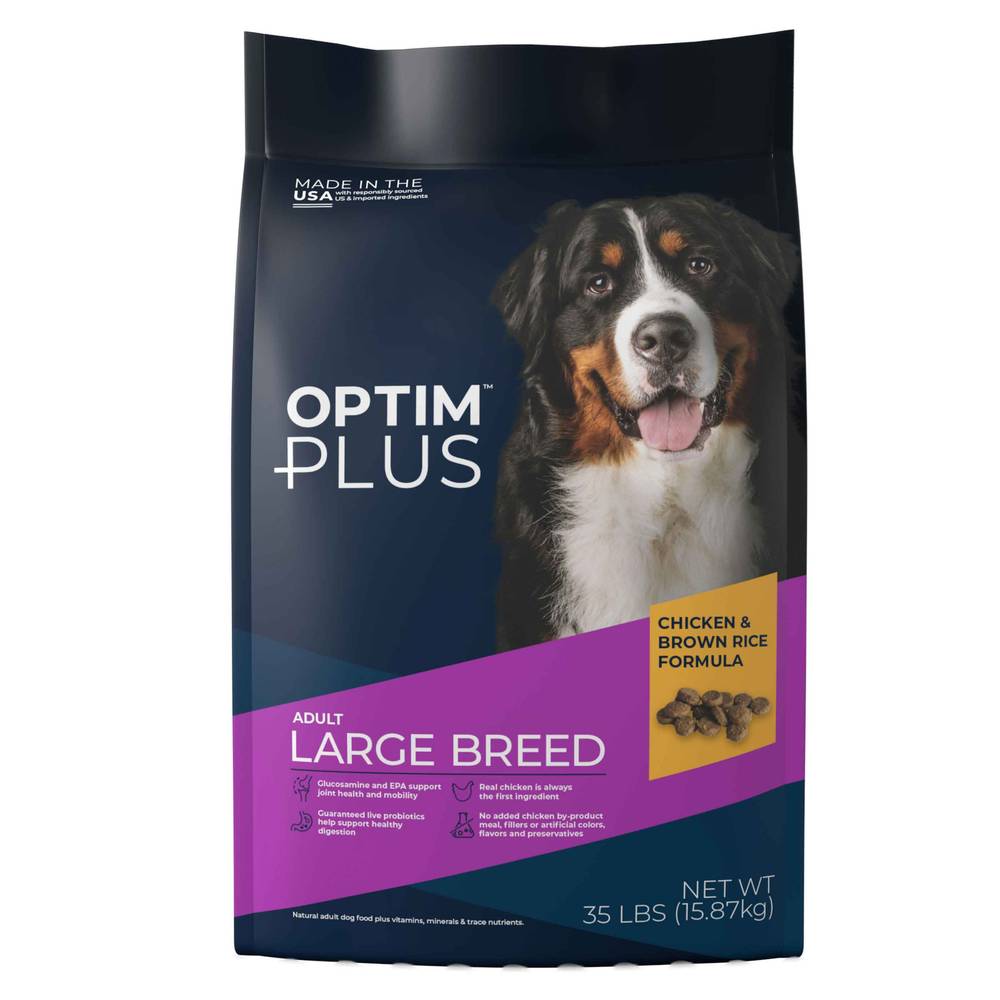 OptimPlus Large Breed Chicken and Brown Rice Dog Food (35 lbs)