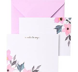 Gartner Studios Painterly Pastel Pink Notecards with Envelopes, Multicolor, 12/Pack (36080)