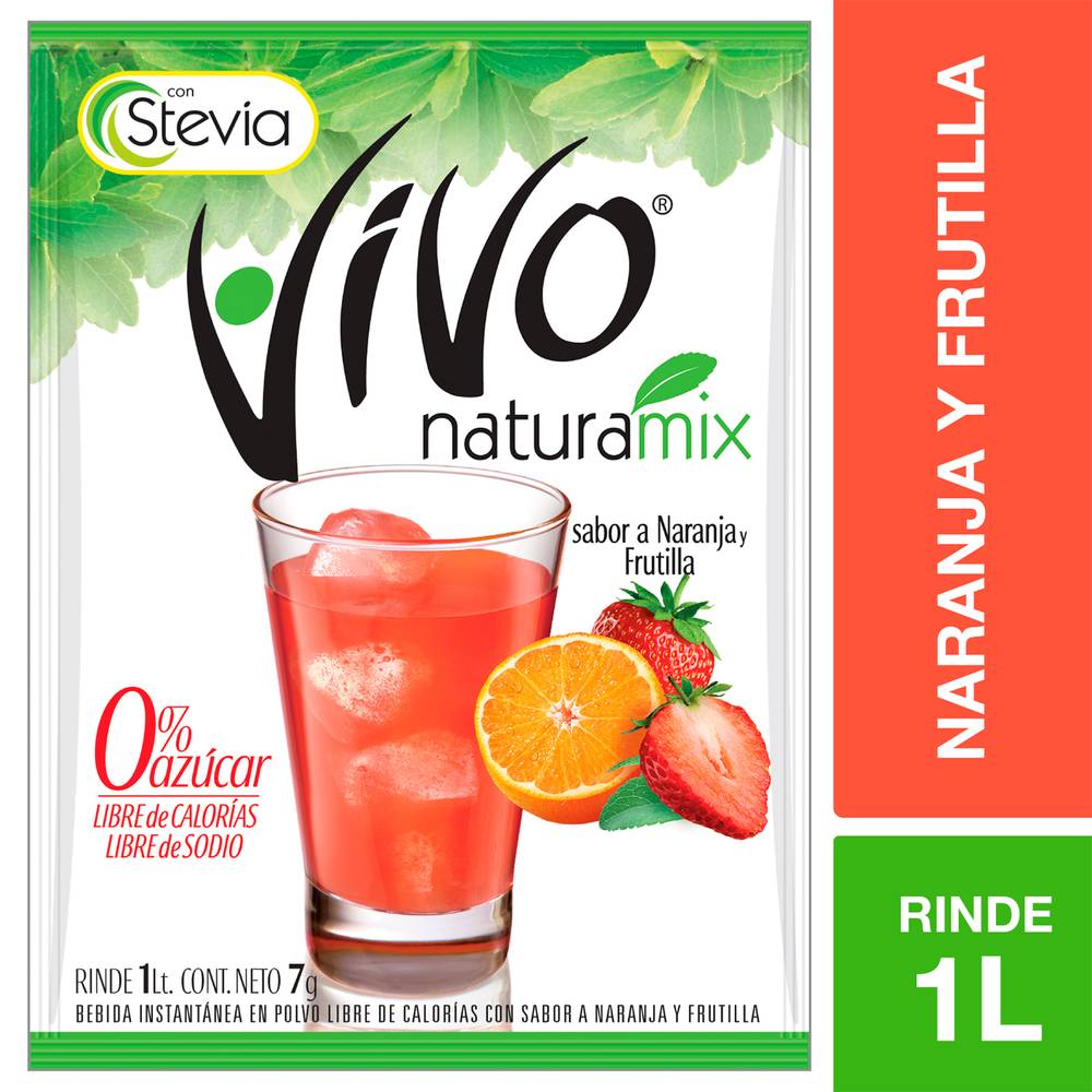 Vivo · Jugo en polvo sin azúcar naranja frutilla (7 g)