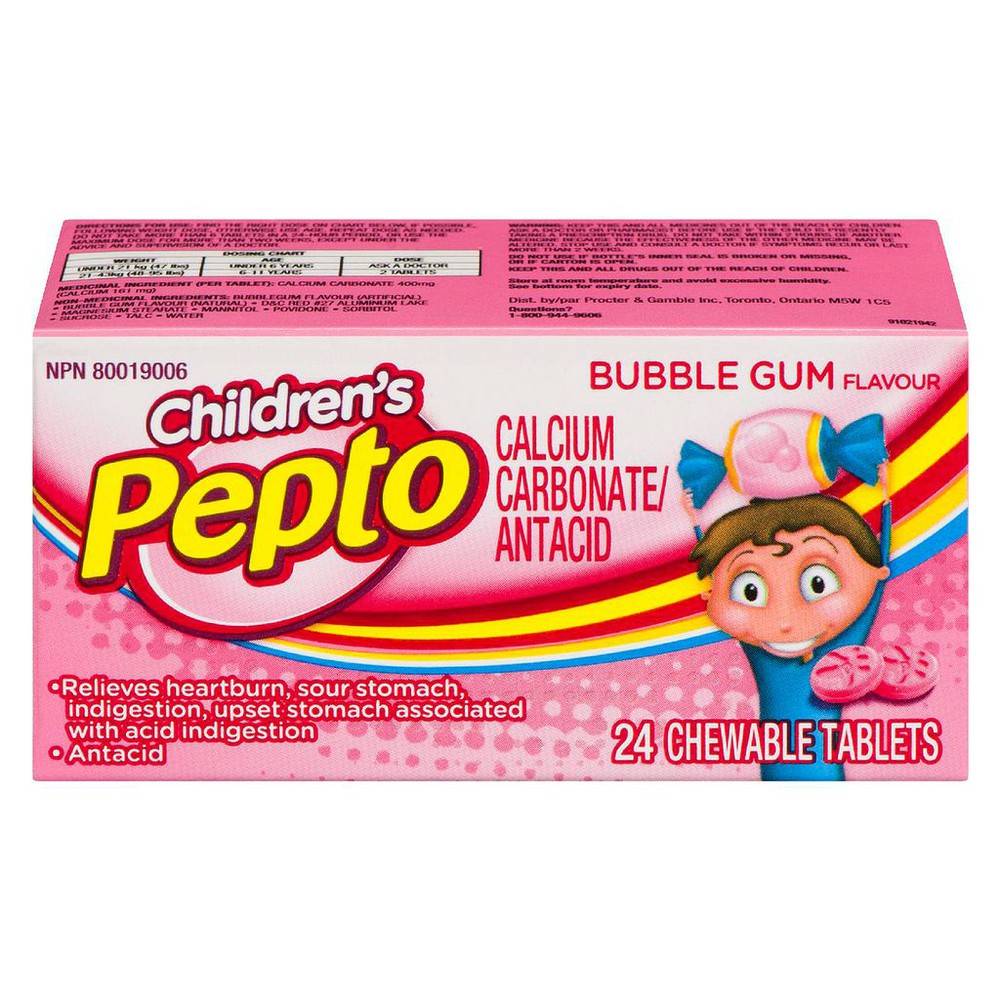 Pepto Children's Antacid Bubble Gum Chewable Tablets (24 units)