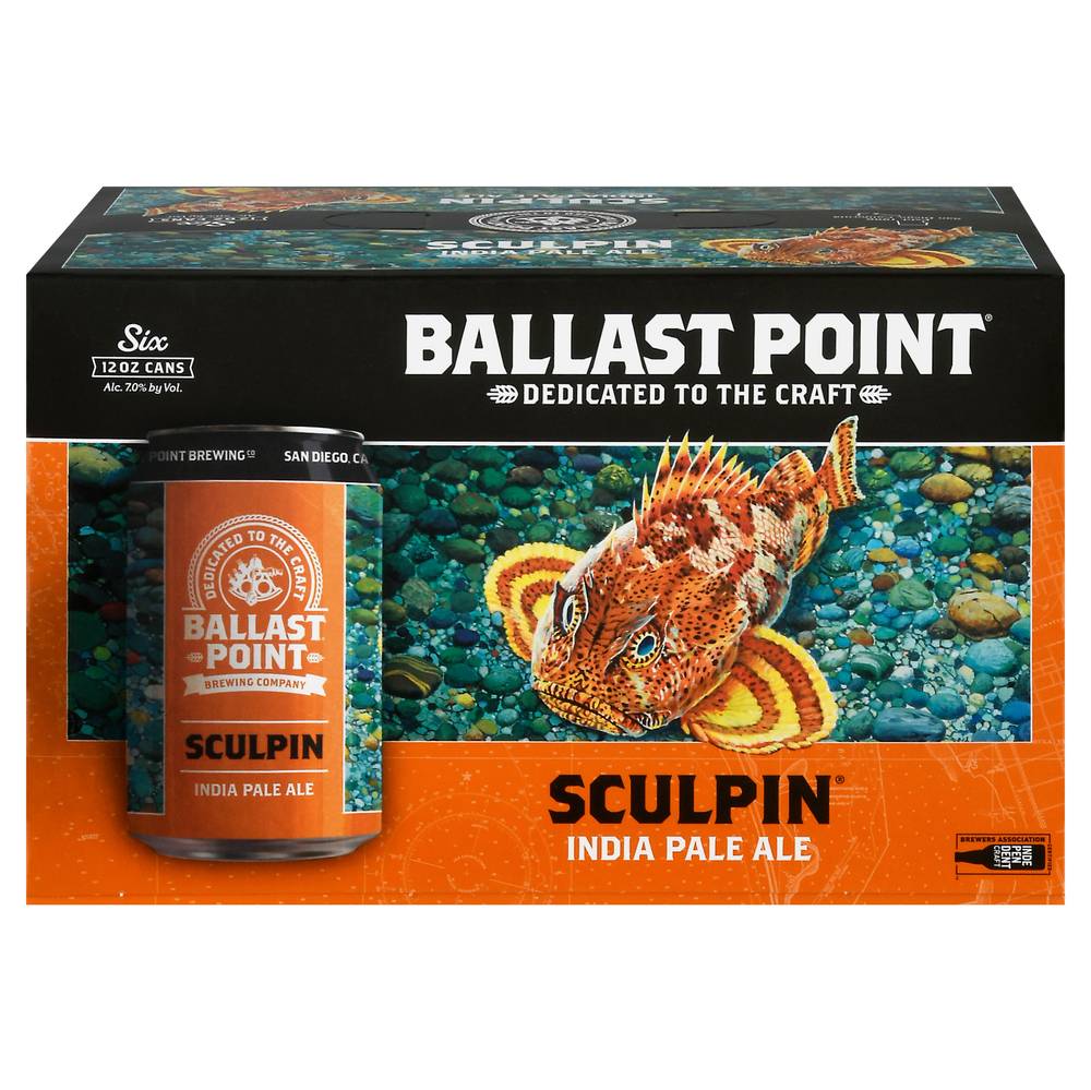 Ballast Point Sculpin India Pale Ale Beer (6 x 72 fl oz)