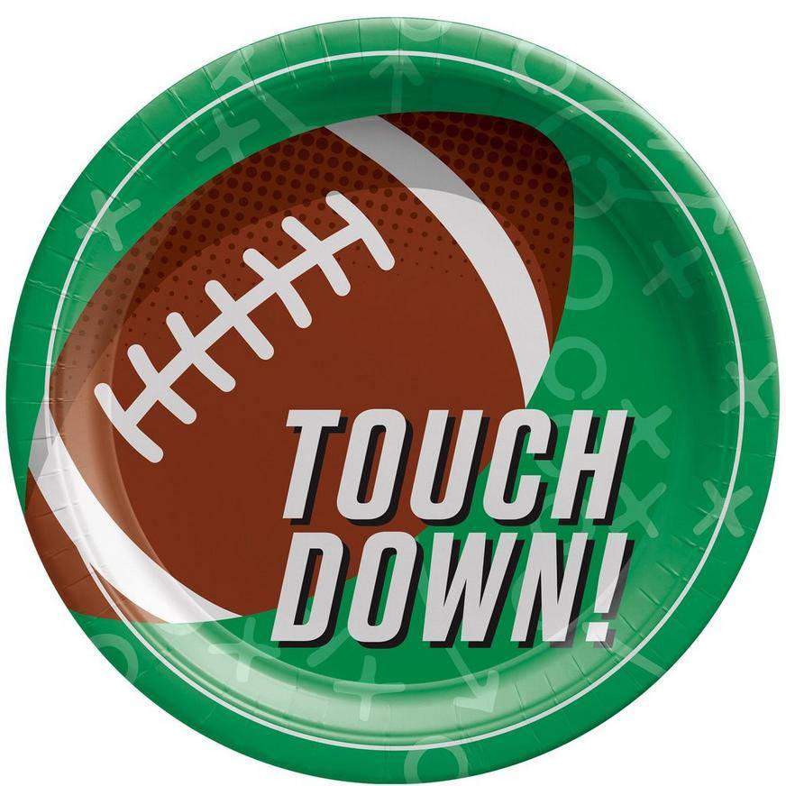 Touchdown Football Paper Dinner Plates, 10in, 50ct - Ready Set