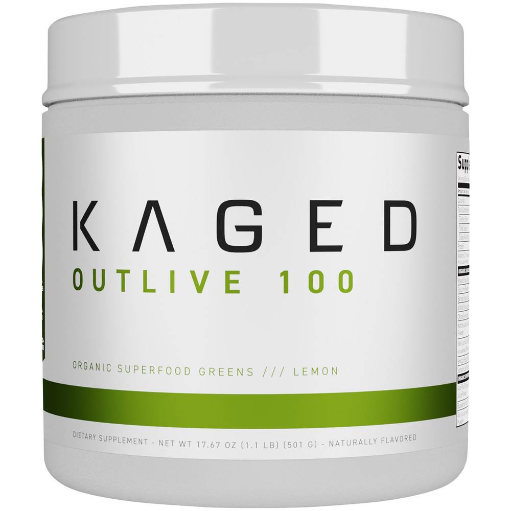 Kaged Outlive 100 Organic Superfoods Greens Protien Powder (lemon)