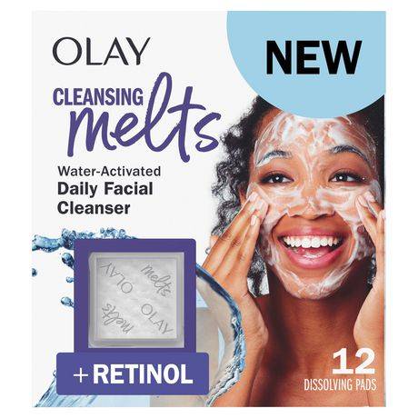 Olay Cleansing Melts + Retinol Water-Activated Face Wash Cleans (12 ct)