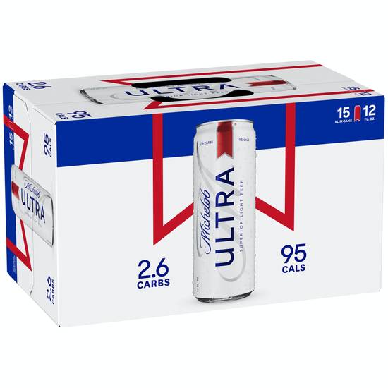 Michelob Ultra Superior Light Beer (15 ct, 12 fl oz)