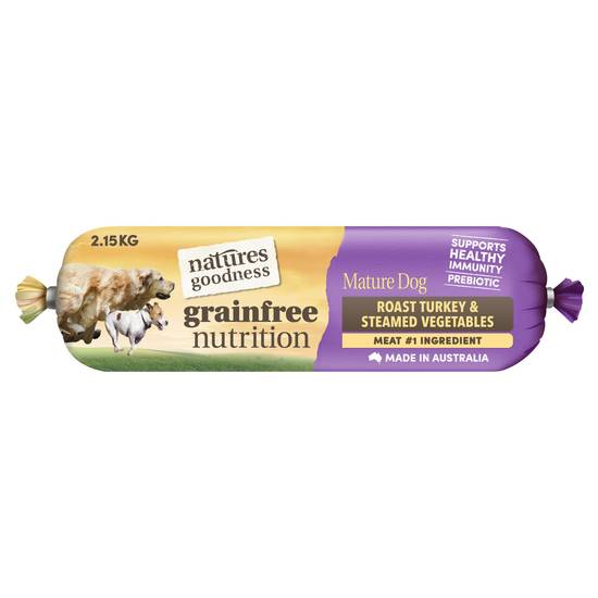 Natures Goodness Grain Free Mature Adult Chilled Fresh Dog Food Roll Roast Turkey and Steamed Vegetables 2.15kg