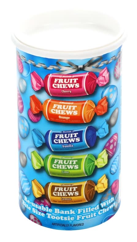 Tootsie Roll Reusable Bank Filled With Fruit Chews, 1-ct.