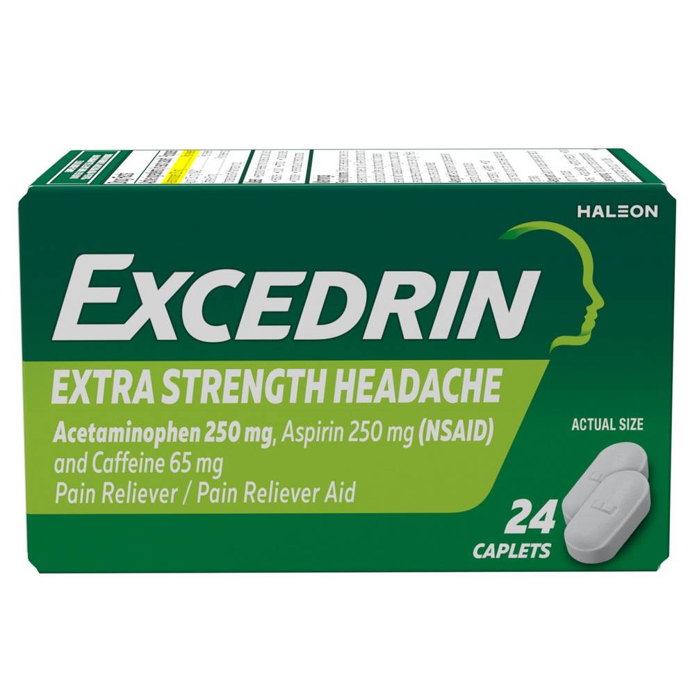 Excedrin Extra Strength Headache Pain Relief Caplets, 24 Ct