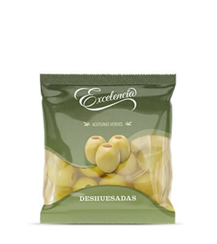 Aceitunas Excelencia Verdes Sin Hueso Bolsa 70Gr