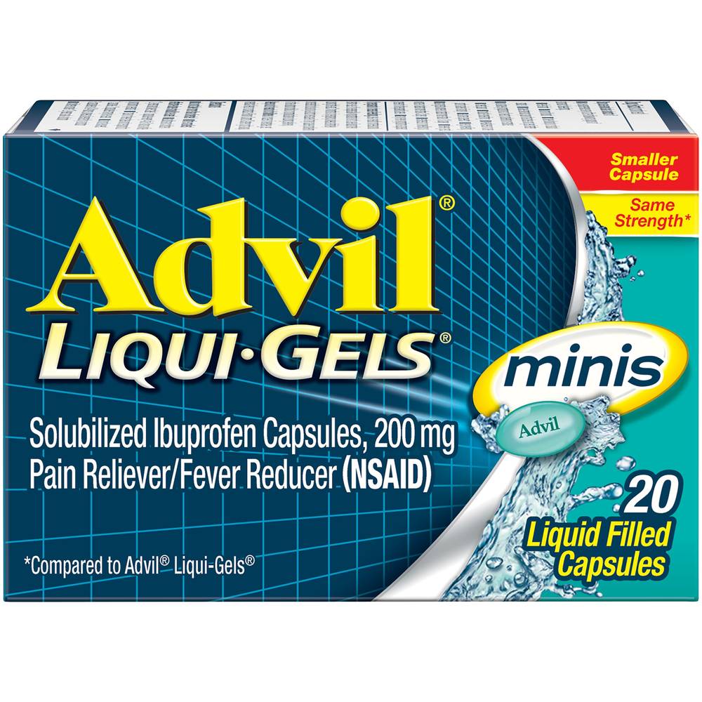 Advil Liqui-Gels Minis 200 Mg Ibuprofen Capsules, 20 Ct