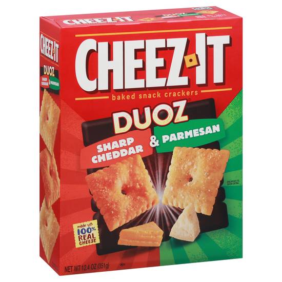 Cheez-It Duoz Sharp Cheddar and Parmesan Baked Snack Crackers