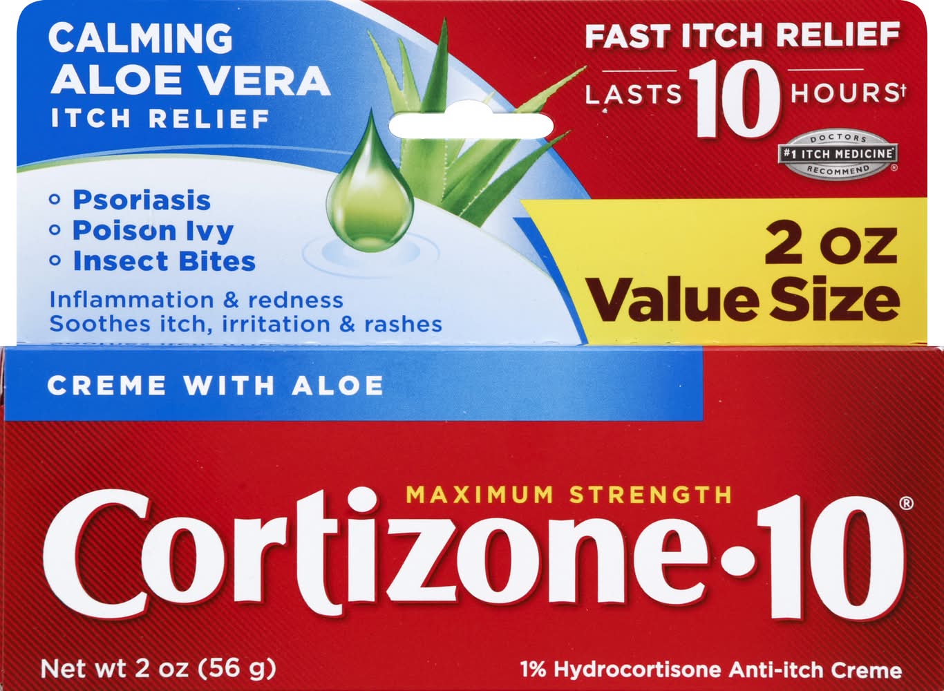 Cortizone-10 Maximum Strength Fast Itch Relief Creme Value Size (2 oz)