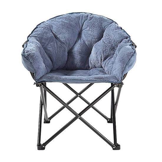 Simply Essential™ Foldable Faux Fur Club Chair in Navy
