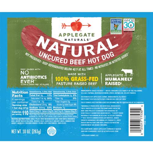 Applegate Natural Uncured Beef Hot Dogs