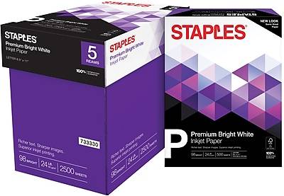 Staples Premium Bright White Inkjet Papers (5 ct)