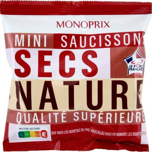 Monoprix Mini Saucissons Secs Nature Le Sachet De 75 G