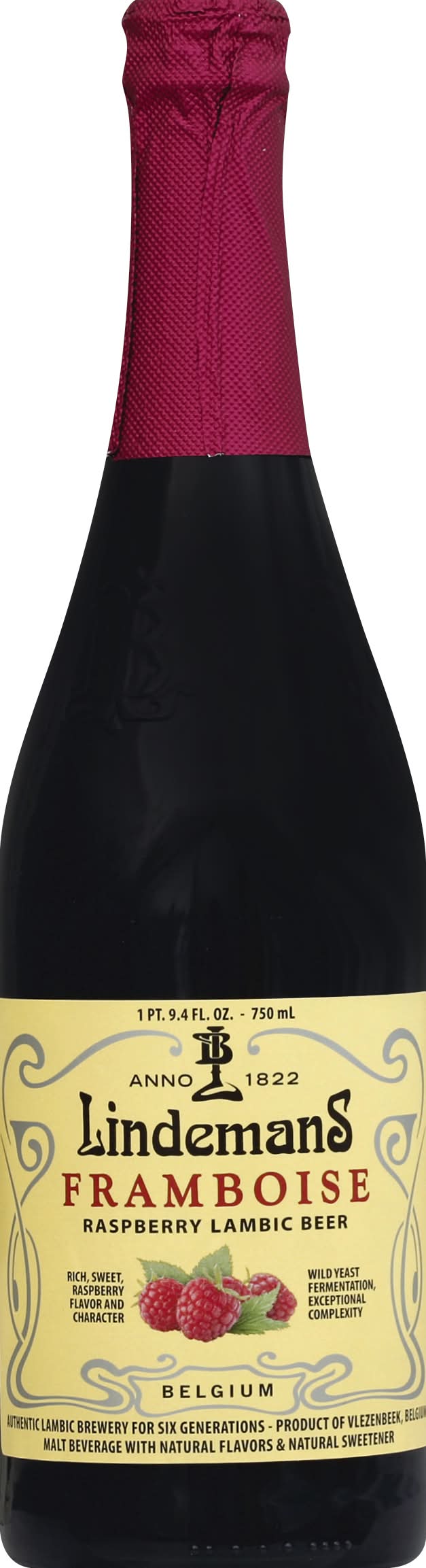 Lindeman's Belgium Framboise Raspberry Lambic Beer (750 ml)