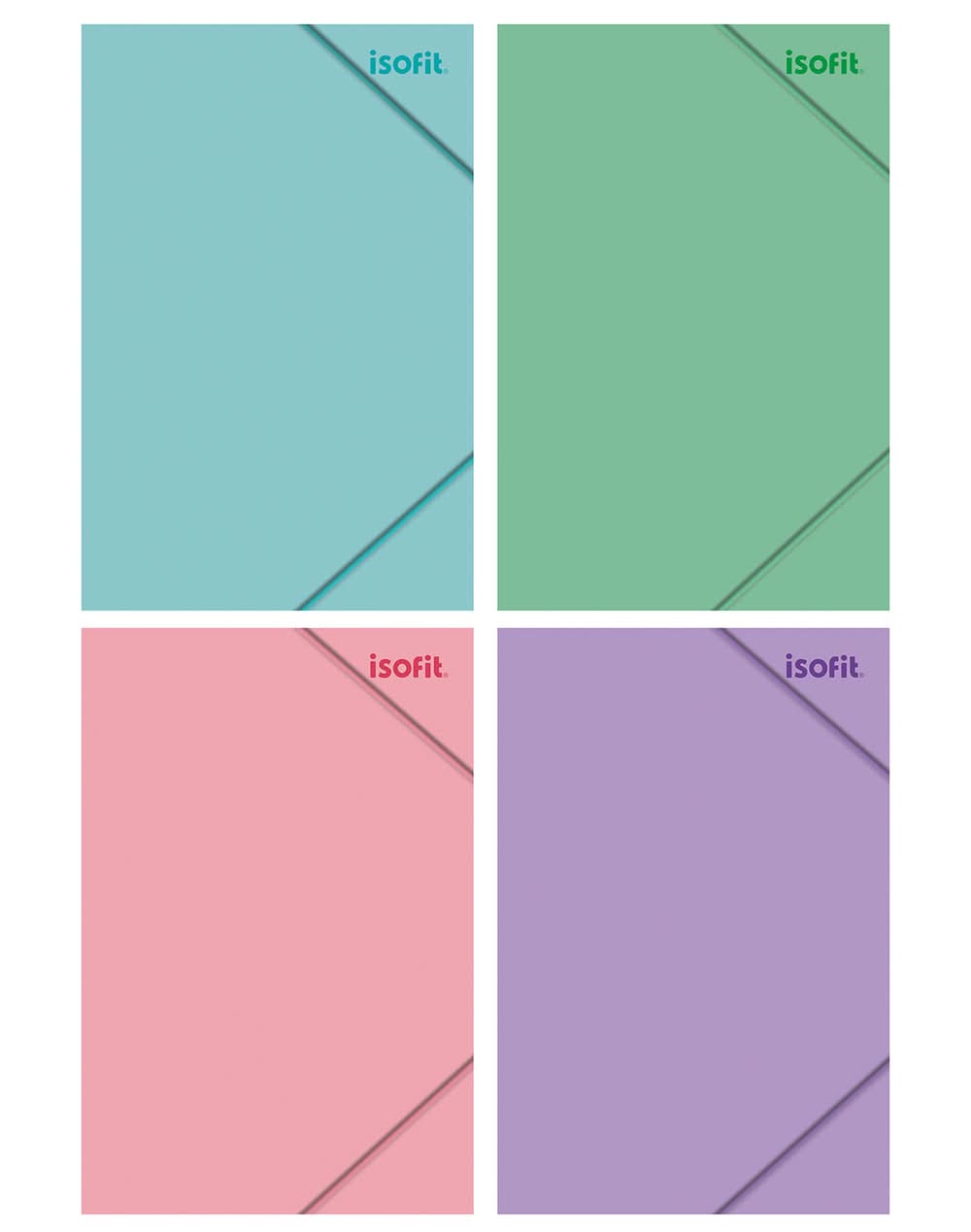 Isofit · Carpeta oficio con elástico pastel (40 g)