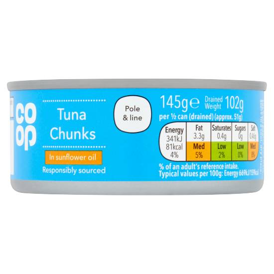 Co-Op Tuna Chunks in Sunflower Oil (145g)