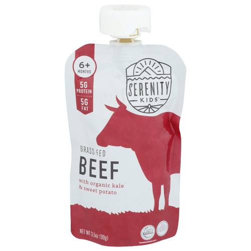 Serenity Kids 100% Grass Fed Beef With Organic Kale & Sweet Potato Baby Food Pouch