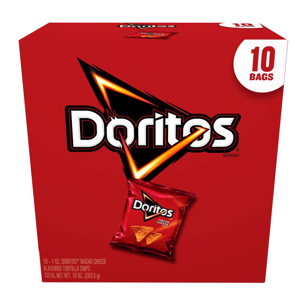 Doritos Tortilla Chips, Nacho Cheese (10 x 1 oz)