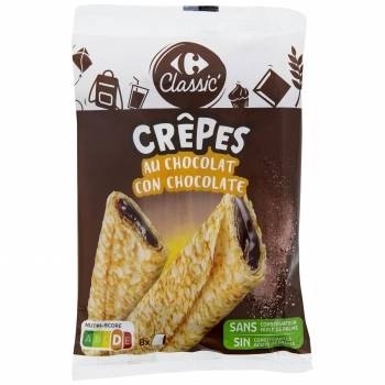 Crepes rellenos de chocolate Carrefour Classic' 256 g.