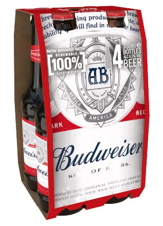 Budweiser Lager Beer (4 x 300ml)