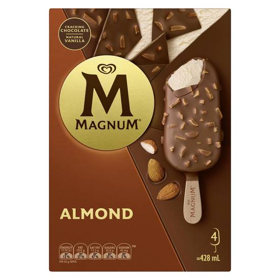 Magnum Ice Cream Almond (4 Pack) 428mL