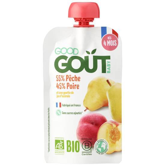 Pêche poire bio 120g - dès 4 mois