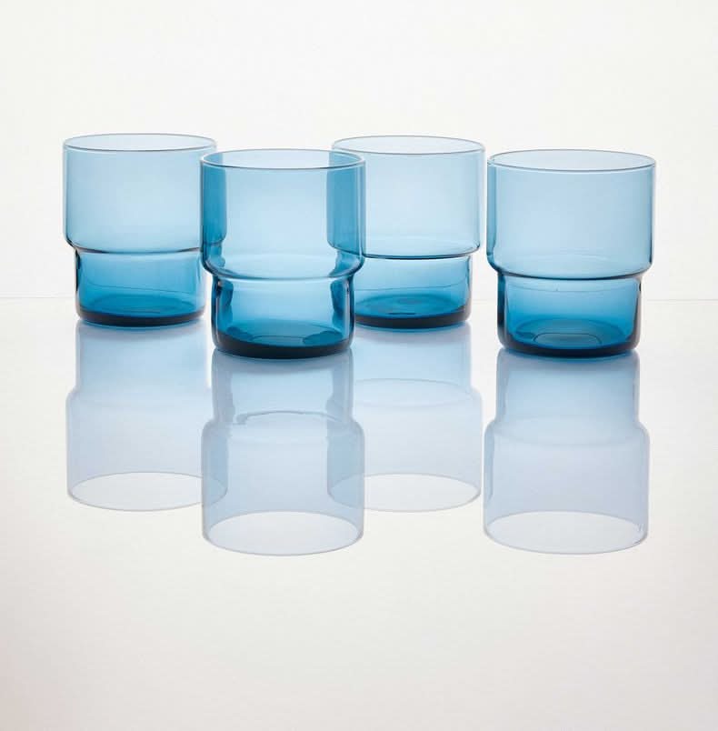 Alaniz Home · Set vasos bajo terra 300 ml - Azul (4 un)