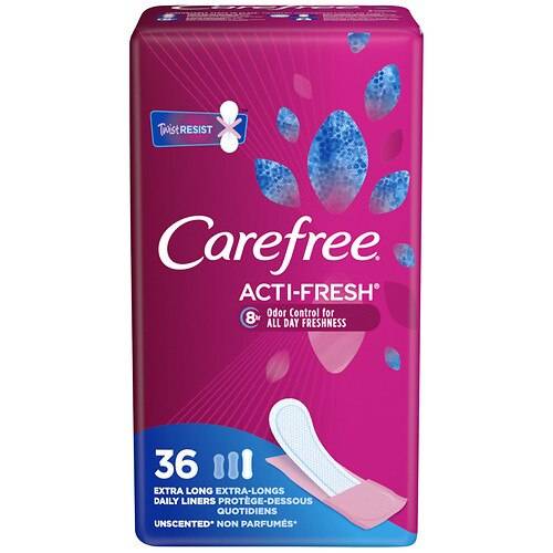 Carefree Extra Long Pantiliners To Go Unscented, Extra Long - 36.0 ea