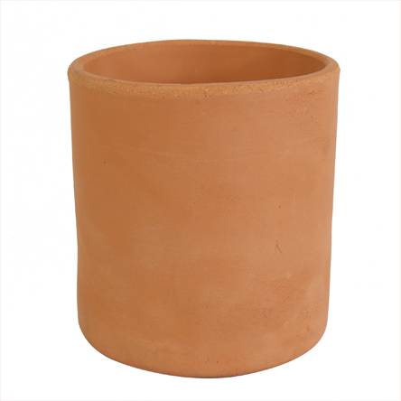 Maceta de barro cilindrica terracota (1 pieza)