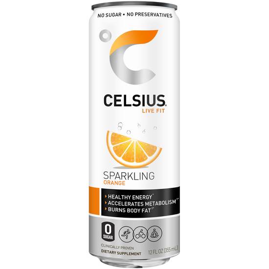 Order Celsius Live Fit Sparkling Orange (12 oz) food online from Rite Aid store, Shawnee on bringmethat.com
