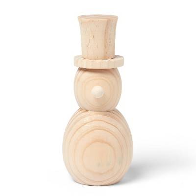 Christmas Craft Snowman Shaped Wood Base - Mondo Llama™: Unfinished Holiday Decor, 6.5" Tall, Ages 3+